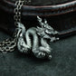 Chinese Dragon Pendant in Coiled Pose ¨C 925 Sterling Silver Handmade