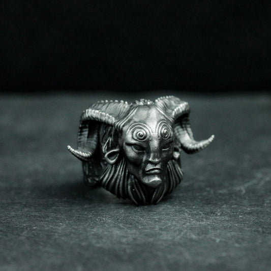 Pan Sheep Devil Ring - 925 Silver Handmade