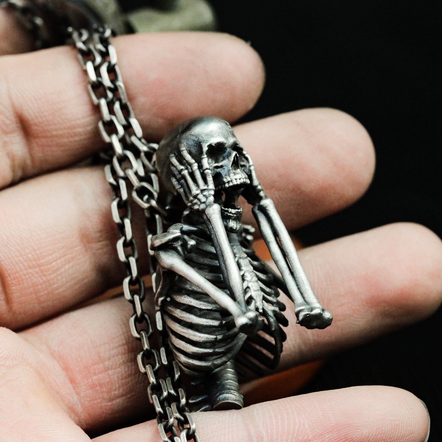 The Scream Skull Pendant - 925 Silver Handmade