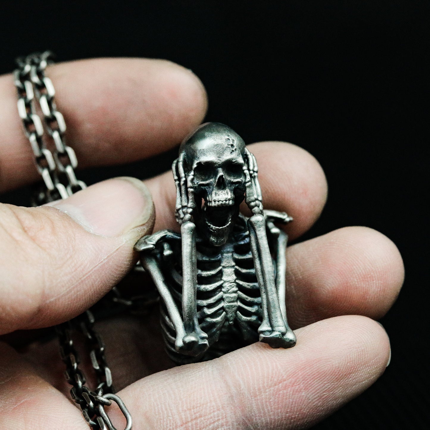 The Scream Skull Pendant - 925 Silver Handmade