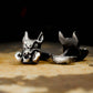 Indian Wild Boar Totem Cufflinks - 925 Sterling Silver Handmade