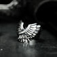 Spiral Wing Ring with Uplifted Crest - 925 Sterling Silver Handmade