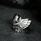 Spiral Wing Ring with Uplifted Crest - 925 Sterling Silver Handmade