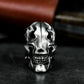 Flame Skull Ring ¨C Handmade 925 Silver Burning Bone Band