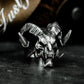 Double-Horned Demon Skull Ring ¨C 925 Sterling Silver Handmade