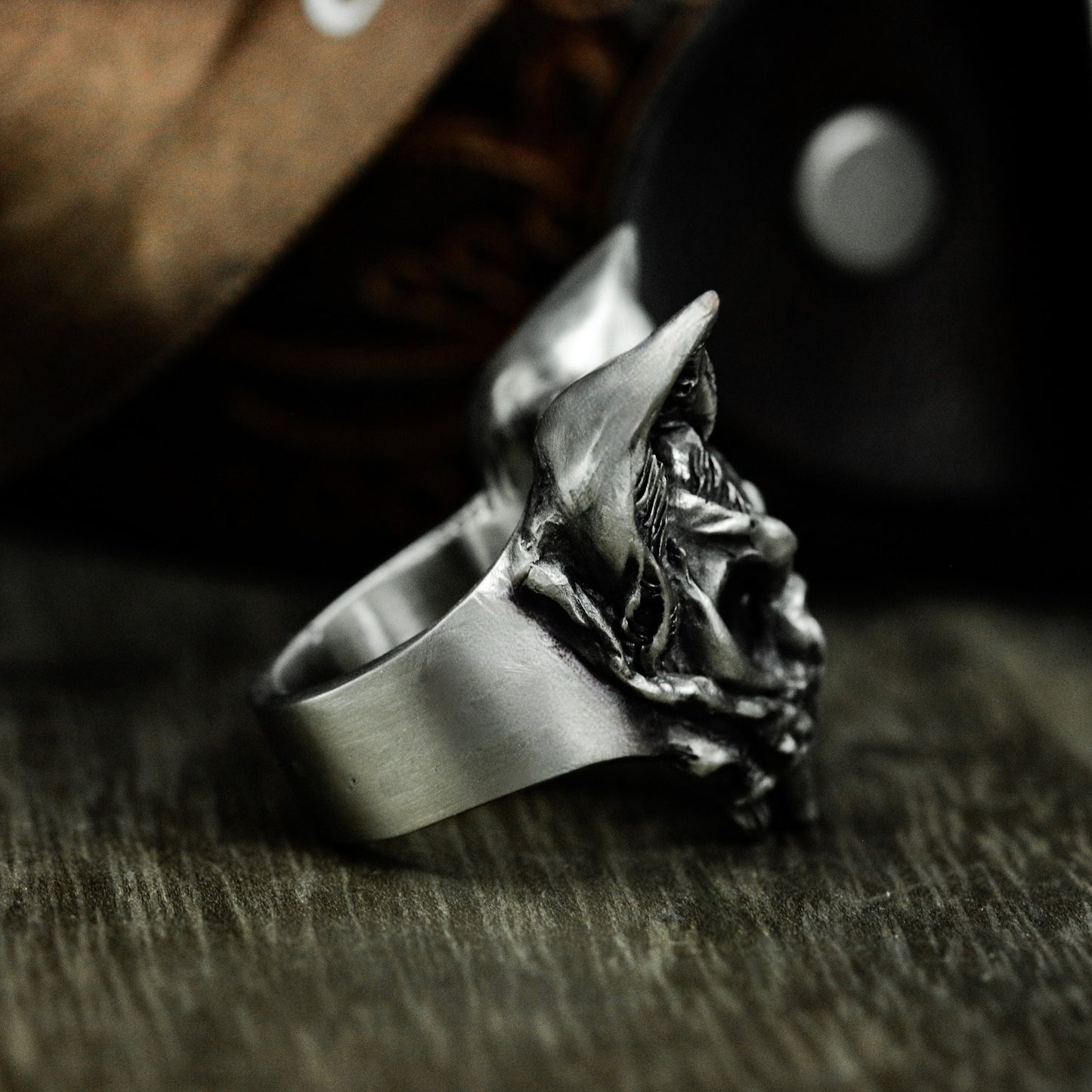 Cat Skull Ring - 925 Silver Handmade