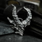 Horned Skull Pendant ¨C Handmade 925 Silver Demon Necklace