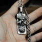 Vertical Skull Tag Pendant ¨C 925 Silver Handmade