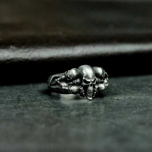 Biker Punk Skull Ring - 925 Silver Handmade