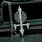 Arcane Cross Pendant ¨C Handmade 925 Silver Ritual Sigil Necklace