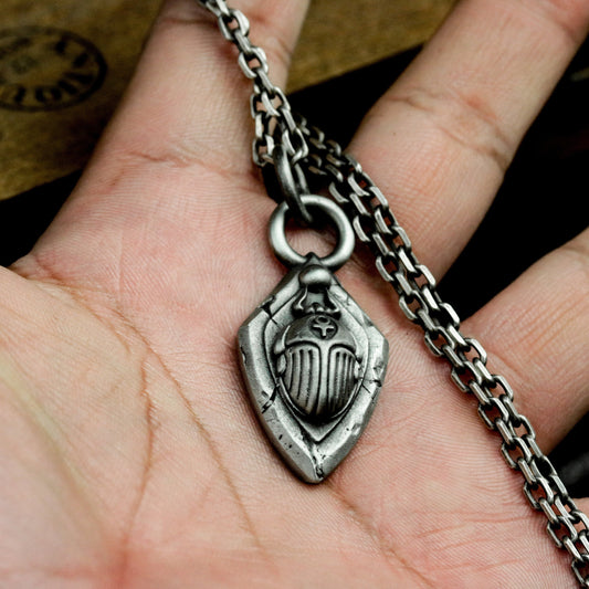 Sacred Heart Shield Pendant ¨C 925 Silver Handmade