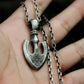 Gothic Anchor Pendant with Ornate Carving - 925 Sterling Silver Handmade