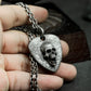 Hammered Pick Skull Pendant ¨C Handmade 925 Silver Rock Amulet Necklace