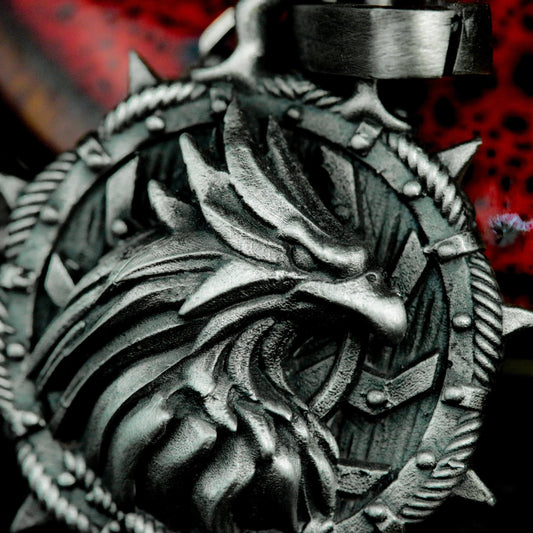 Serpent Ringed Eagle Pendant ¨C 925 Sterling Silver Handmade