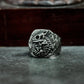Chameleon Fossil Ring with Cracked Stone Texture ¨C 925 Sterling Silver Handmade