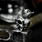 Hanging Demon Skull Pendant with Chain Suspension ¨C 925 Sterling Silver Handmade