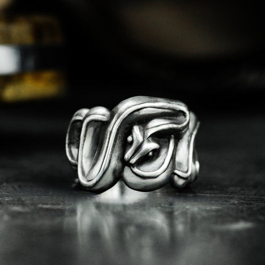 Medusa Viper Snake Ring - 925 Silver Handmade