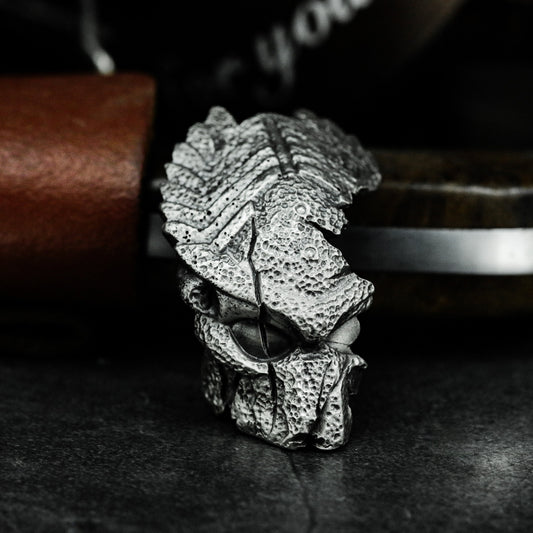 Broken Warrior Helmet Pendant - 925 Silver Handmade Battle Relic