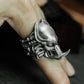 Alien Skull Ring with Spine Detail - 925 Sterling Silver Handmade