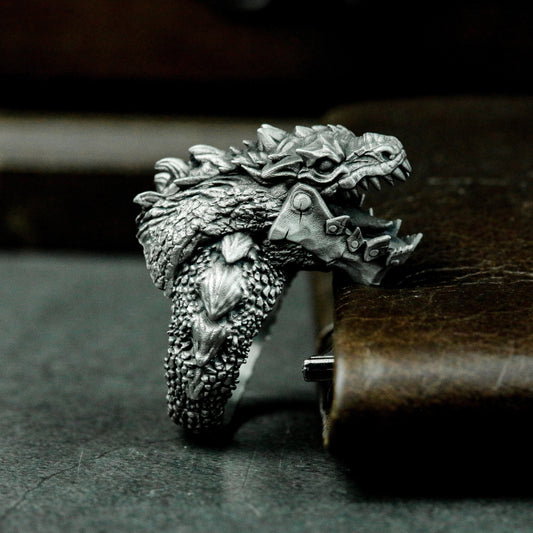 Tyrannosaurus Bone Ring - 925 Sterling Silver Handmade