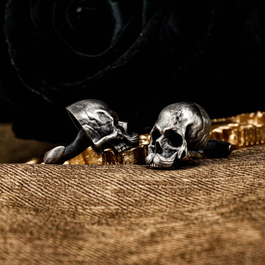 Bearded Skull Cufflinks - 925 Silver Handmade