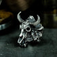 Bison Skull Ring - 925 Silver Handmade