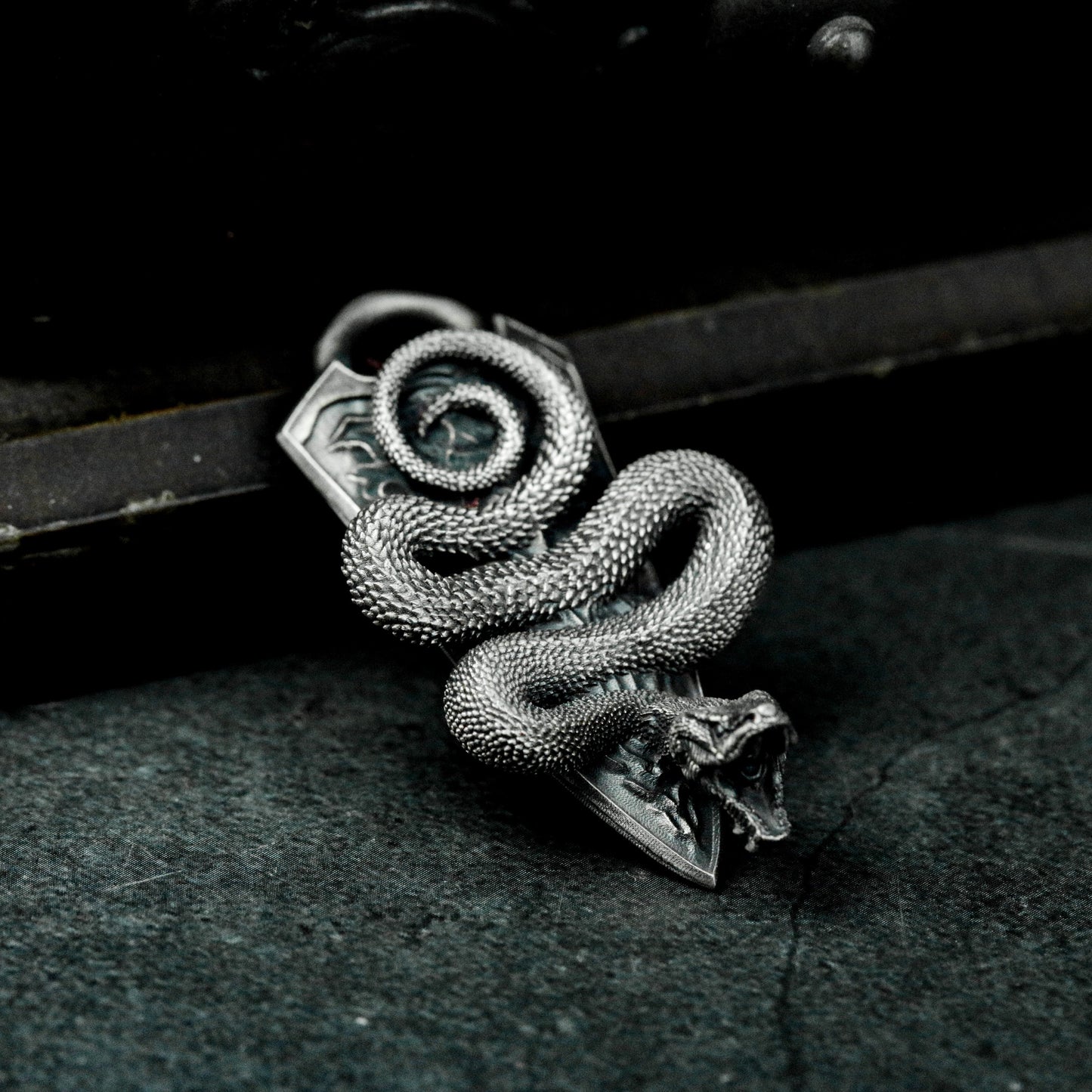 Coiled Serpent Pendant ¨C Handmade 925 Silver Venom Guardian Necklace