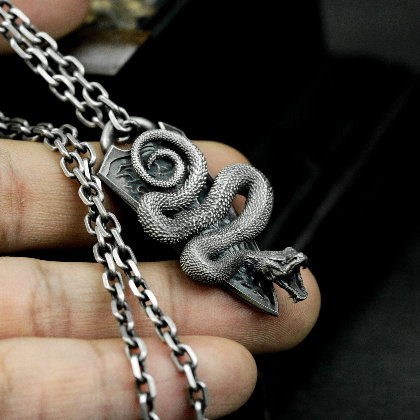 Coiled Serpent Pendant ¨C Handmade 925 Silver Venom Guardian Necklace