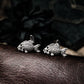 Piranha Skull Cufflinks - 925 Sterling Silver Handmade