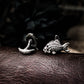 Piranha Skull Cufflinks - 925 Sterling Silver Handmade
