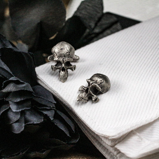 Human Skull Cufflinks - 925 Silver Handmade