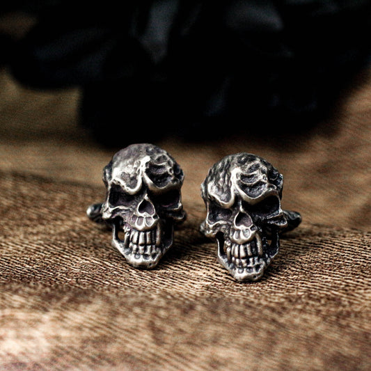 Demon Skull Cufflinks - 925 Silver Handmade