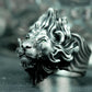 Flame Lion Ring ¨C Handmade 925 Silver Fierce Guardian Band