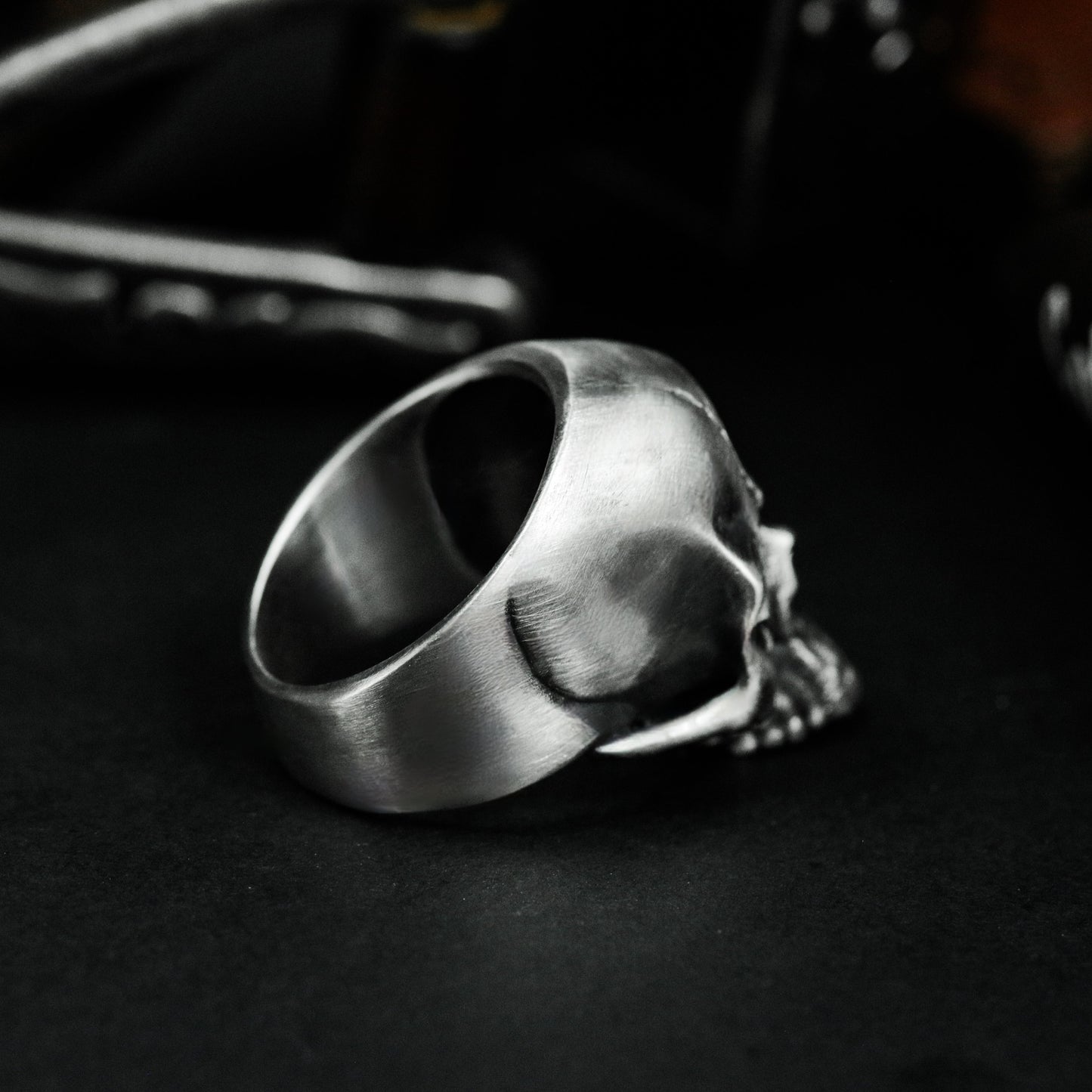 Minimal Skull Ring - 925 Silver Handmade Clean Death Form