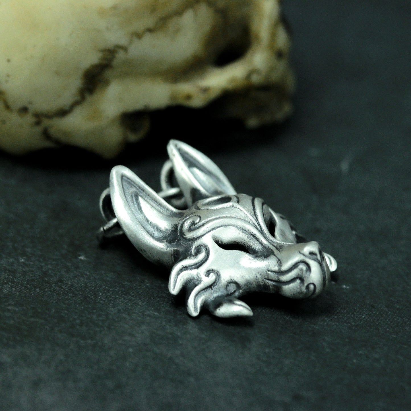 Wolf Mask Pendant - 925 Silver Handmade