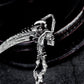 Minimal Grim Reaper Pendant with Long Scythe ¨C 925 Sterling Silver Handmade
