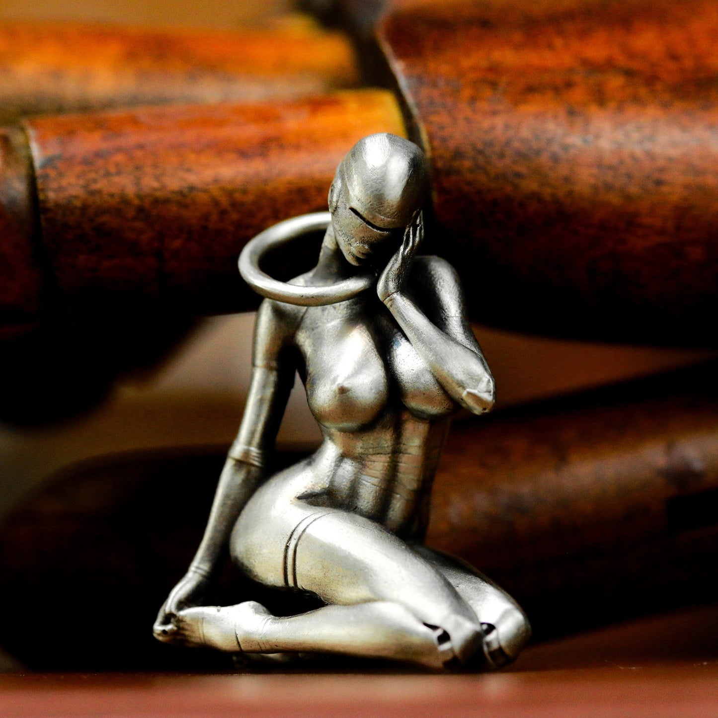 Mechanical Girl Pendant ¨C Handmade 925 Silver Cyberpunk Female Body Necklace