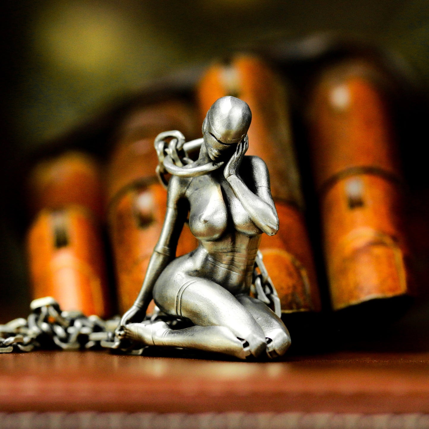 Mechanical Girl Pendant ¨C Handmade 925 Silver Cyberpunk Female Body Necklace