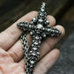 Skull Cross Pendant with Cluster Design ¨C 925 Sterling Silver Handmade