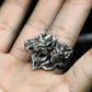 Three Wolf Ring ¨C Handmade 925 Silver Triple Howl Beast Band