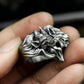 Three Wolf Ring ¨C Handmade 925 Silver Triple Howl Beast Band