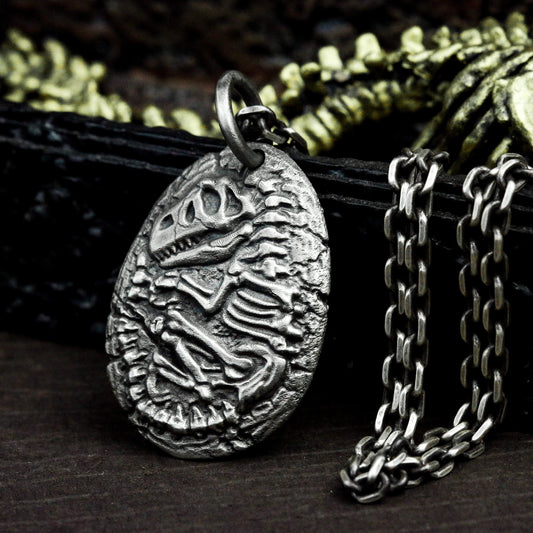 Fossil-Style Insect Shell Pendant (Raised) ¨C 925 Sterling Silver Handmade