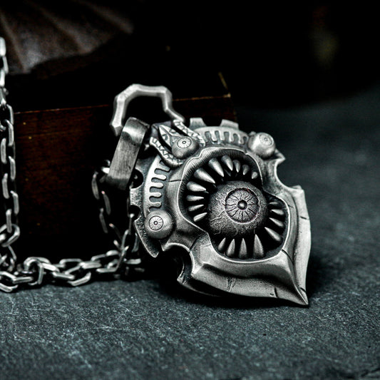 Steampunk Shield Pendant ¨C 925 Silver Handmade