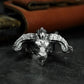 Horned Demon Ring ¨C Handmade 925 Silver Infernal Beast Band