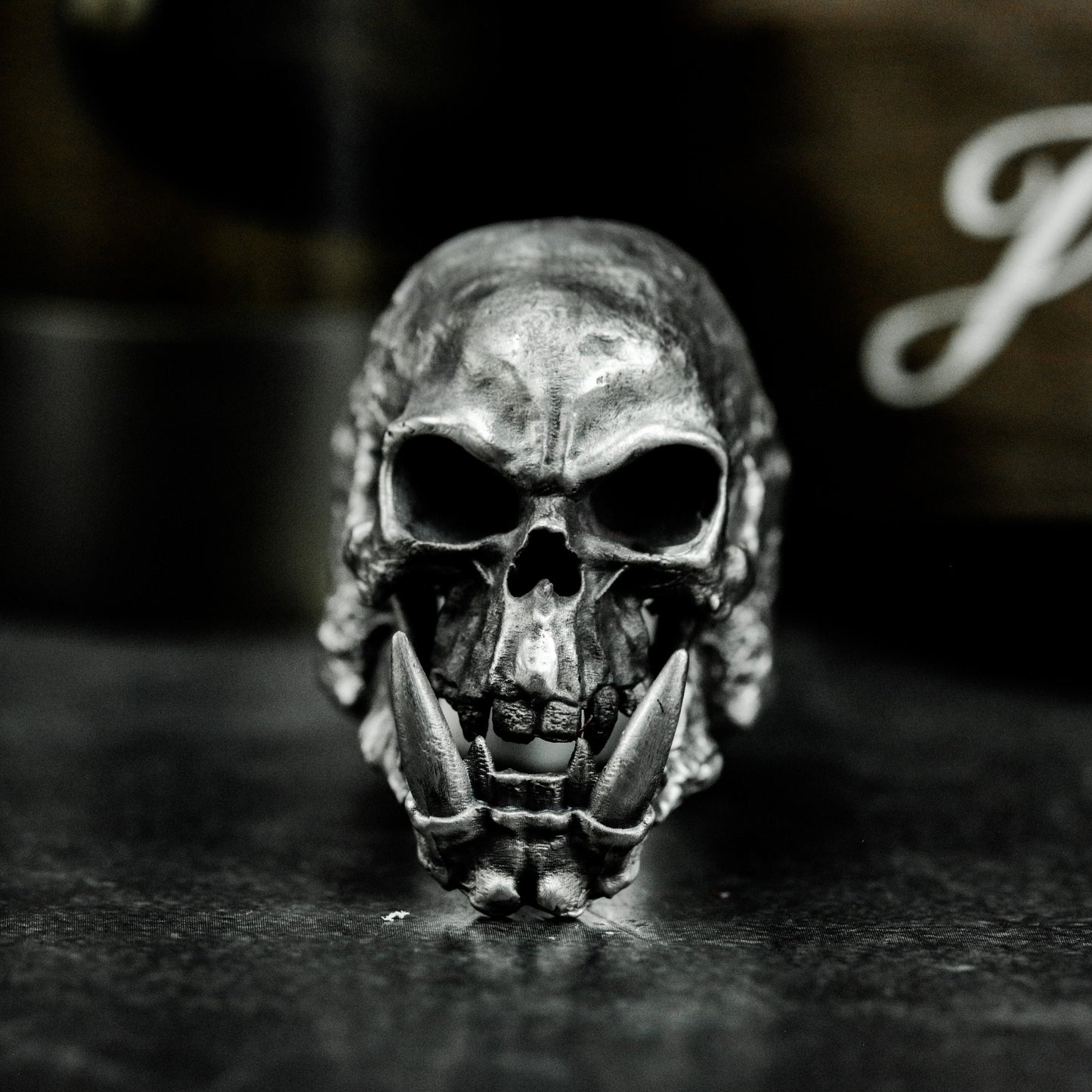 Fangs Skull Ring - 925 Silver Handmade