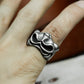 Shy Cat Ring - 925 Silver Handmade Playful Face