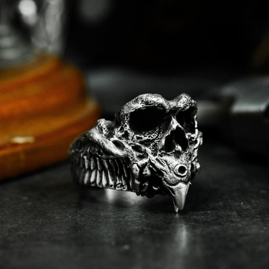 Eagle Skull Ring ¨C 925 Sterling Silver Handmade
