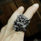 Lion King Mythical Beast Ring - 925 Silver Handmade