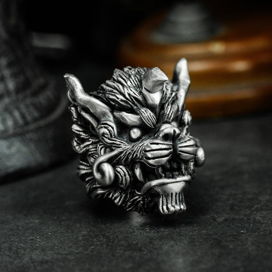 Lion King Mythical Beast Ring - 925 Silver Handmade