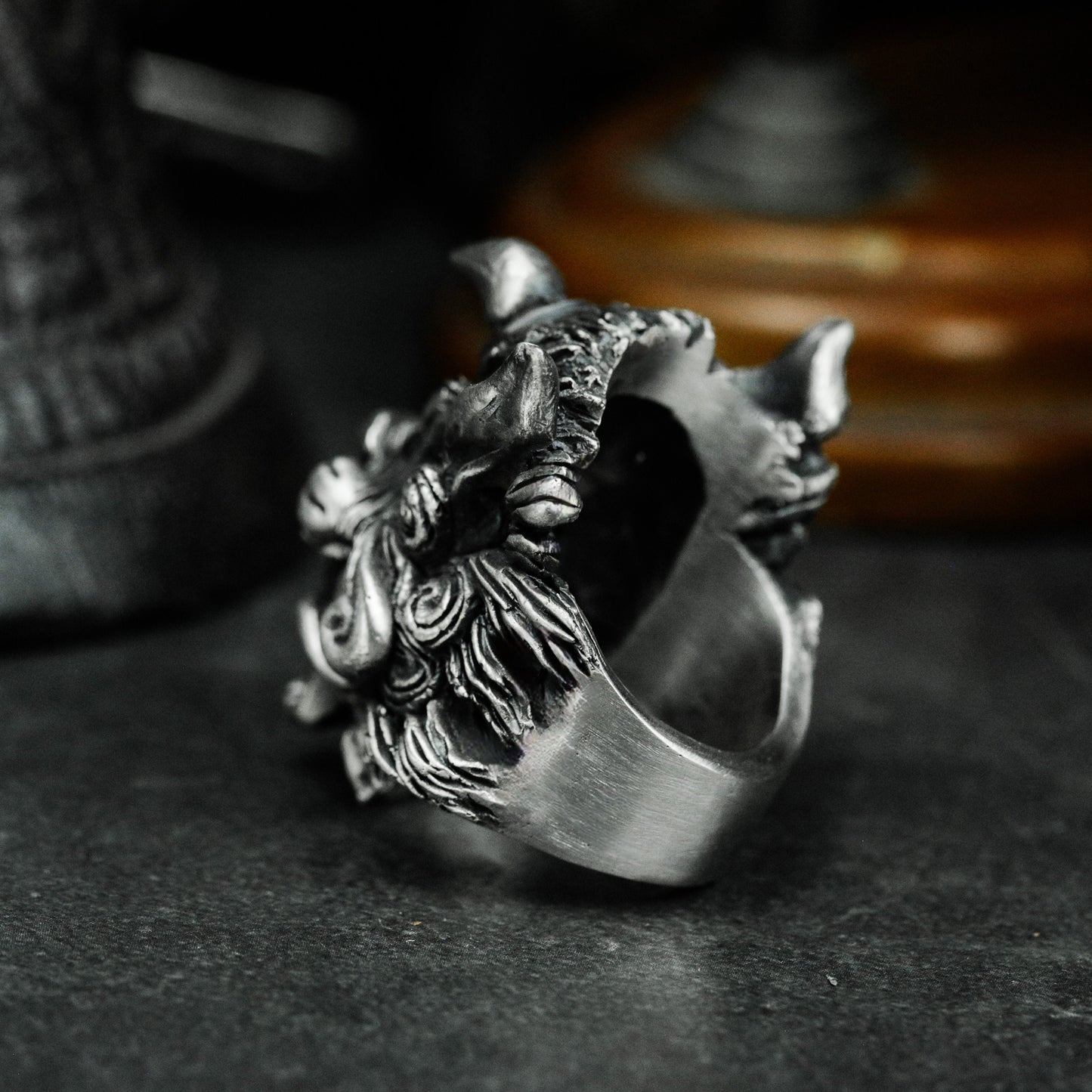 Lion King Mythical Beast Ring - 925 Silver Handmade